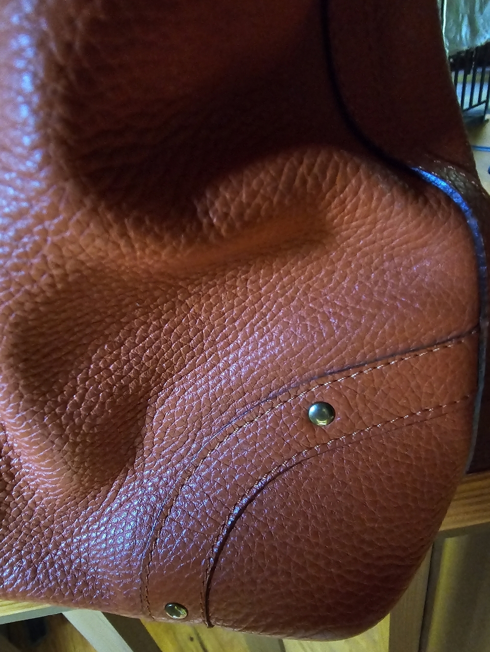 Burberry London Orange Leather Tote Bag - Picture 6 of 13